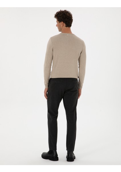 Erkek Antrasit Slim Fit Flanel Dokulu Kumaş Pantolon 50317639-VR006 fırsatları