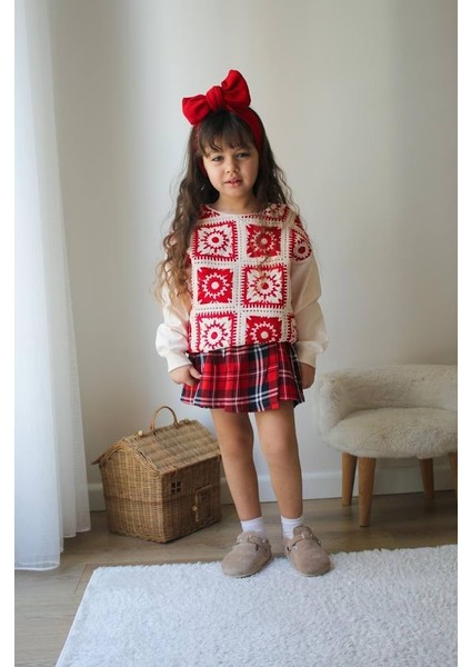 Dantel Işlemeli Kız Çocuk Şort Etekli Takım modelleri