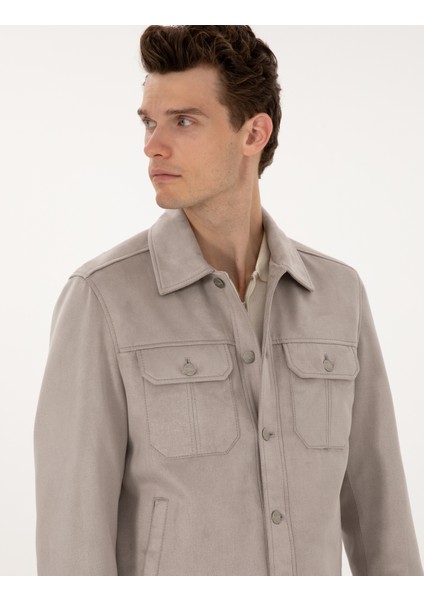 Erkek Gri Suni Deri Ceket 50318156-100 fiyatları