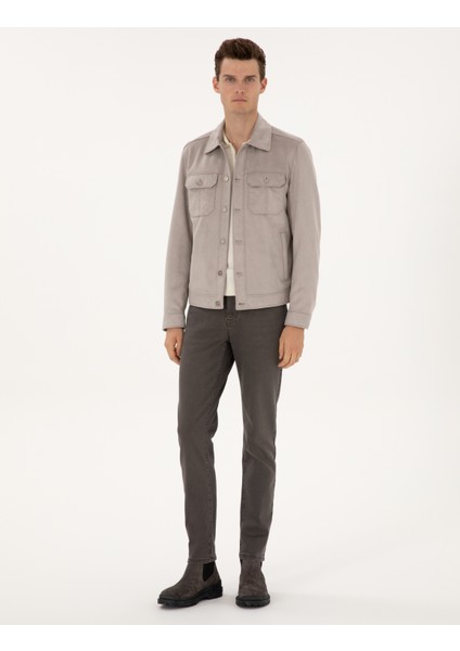 Erkek Gri Suni Deri Ceket 50318156-100 fırsatları