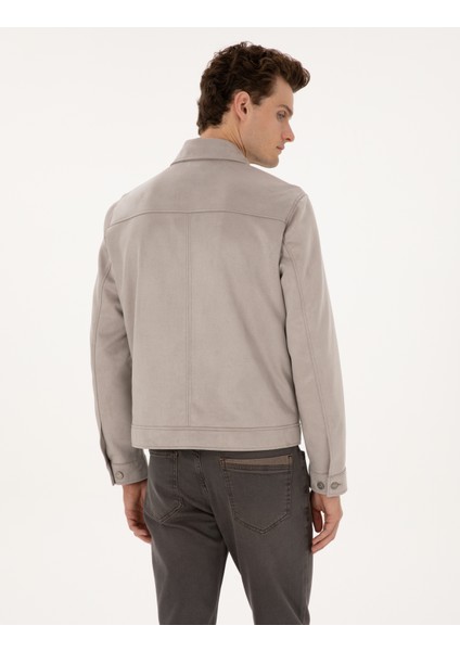 Erkek Gri Suni Deri Ceket 50318156-100 indirimleri