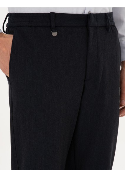 Erkek Lacivert Slim Fit Flanel Dokulu Kumaş Pantolon 50317639-VR033 indirimleri