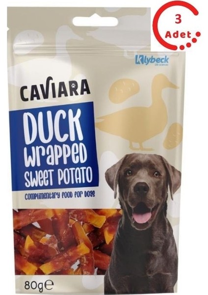 Ördek Eti Sarılı Tatlı Patates Dilimleri Köpek Ödülü 80 gr x 3 Adet