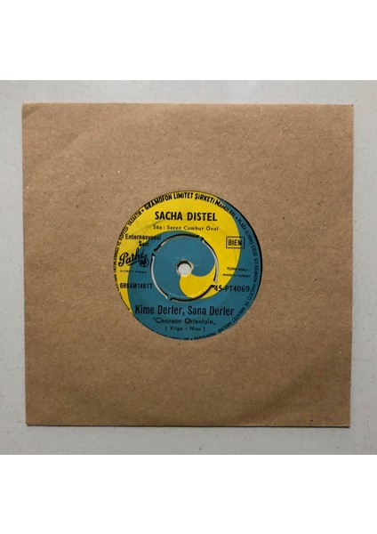 Sacha Distel Kime Derler Sana Derler - Ou Ça Ou Ça 45 Lik Plak (Orjinal Dönem Baskı 45 Lik Plak)