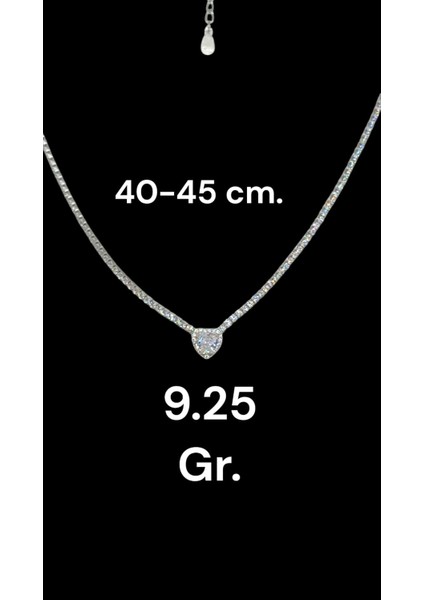 Beyaz Kalp Taşlı 925 Ayar Gümüş Zirkon Kolye modelleri