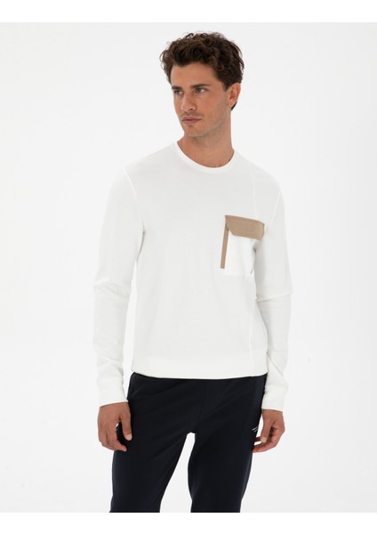 Erkek Ekru Regular Fit Sweatshirt 50315760-VR019