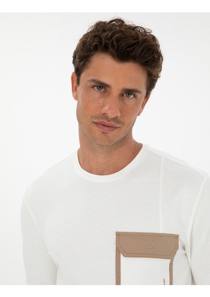 Erkek Ekru Regular Fit Sweatshirt 50315760-VR019 fiyatları