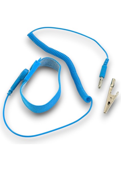 Esd Antistatik Mavi Bileklik Kablolu 1.8mt