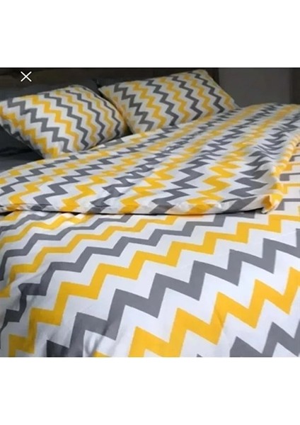 Lastikli Çarşaflı Nevresim Takımı Tek Kişilik Zikzakl