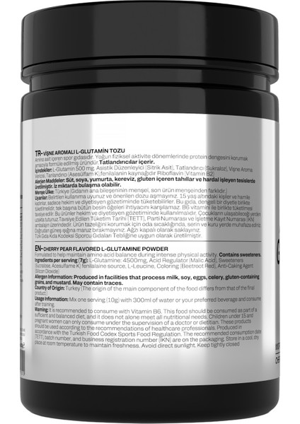 Bioxlab X-Core Glutamine Vişne Aromalı - 420 gr - 60 Servis Amino Asit