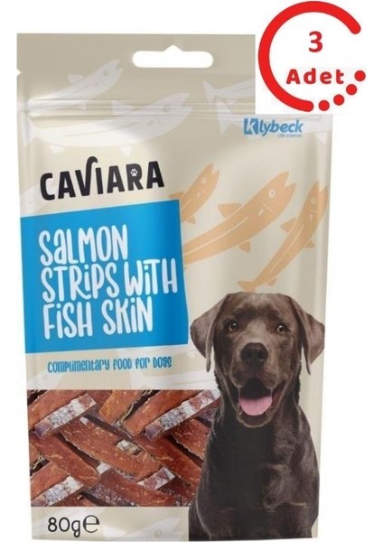 Balık Derisi ve Somon Dilimleri Köpek Ödülü 80 gr x 3 Adet