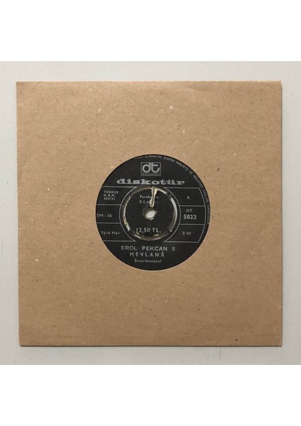 Erol Pekcan 5 Mevlana - Evlerinin Önü Zeytin Ağacı 45 Lik Plak (Orjinal 1970 Dönem Baskı 45 Lik Plak)