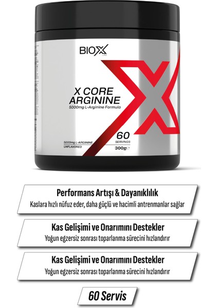 L- Arjinin Aromasız 300 gr 60 Servis Arginine Amino Asit