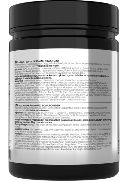Bioxlab X-Core Bcaa Şeftali & Armut Mix Aromalı - 400 gr - 40 Servis Amino Asit indirimleri