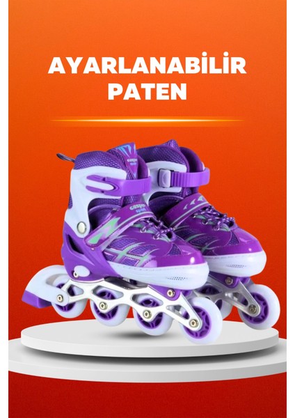 Çocuklar Için Çantalı Metal Gövdeli Paten 31-34 Numara Ayarlanabilir