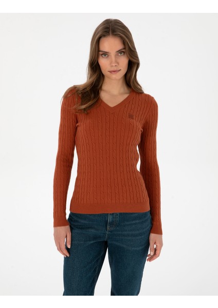 Kadın Tarçın Ex. Slim Fit Basic Kazak 50317062-VR191