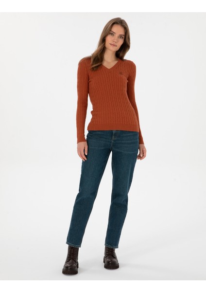 Kadın Tarçın Ex. Slim Fit Basic Kazak 50317062-VR191 fırsatları