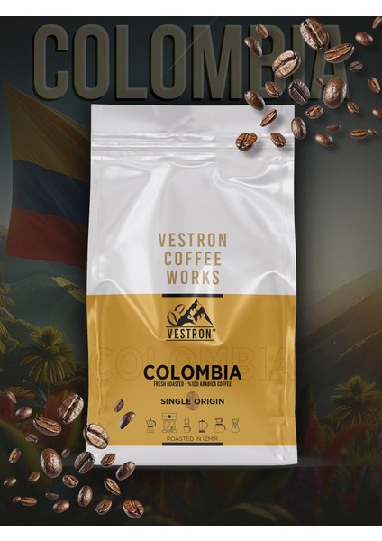 %100 Arabica Kolombiya Supremo Espresso|Single Origin Filtre Kahve|Orta Kavrum|250g