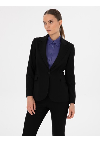 Kadın Siyah Slim Fit Ceket 50319423-VR046 modelleri