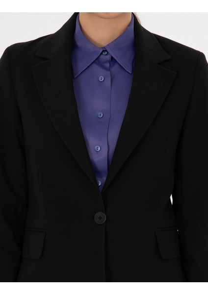 Kadın Siyah Slim Fit Ceket 50319423-VR046