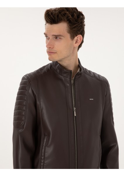 Erkek Kahverengi Suni Deri Ceket 50318037-400 fiyatları