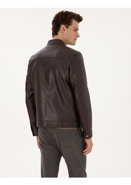 Erkek Kahverengi Suni Deri Ceket 50318037-400 indirimleri