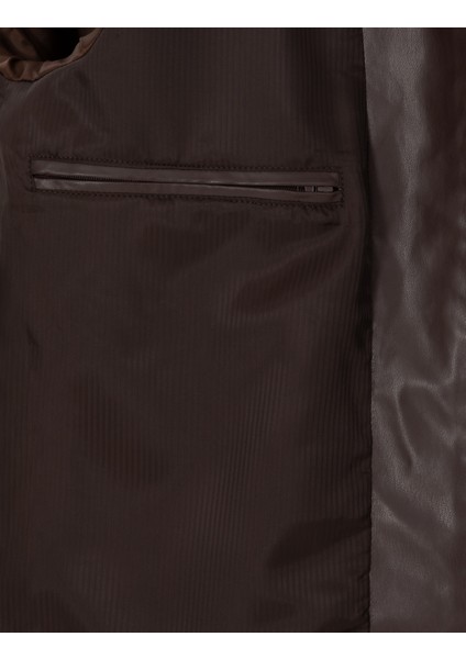 Erkek Kahverengi Suni Deri Ceket 50318037-400