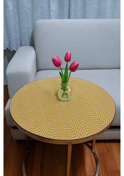 Kullanışlı ve Dekoratif 3’lü Pvc Sehpa Örtüsü Takımı Şık Tasarım Oturma Odası Seti Silinebilir Gold modelleri