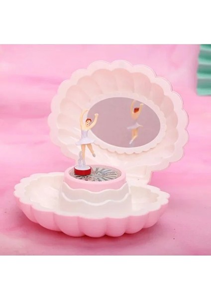 Hareketli Balerinli Istiridye Takı ve Müzik Kutusu Şık Hediye Inci Tasarımlı