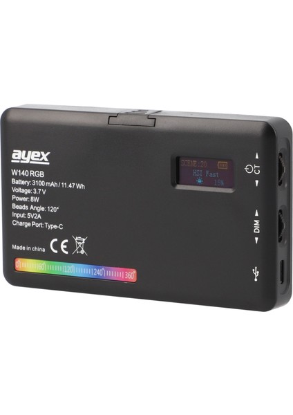 W140 Rgb LED Video Işığı – 20 Işık Efekti, LCD Ekran, 3100MAH Dahili Batarya fiyatları