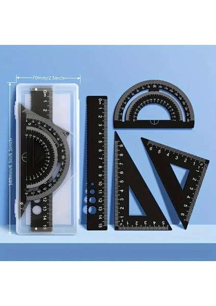 Metal Cetvel Seti, Çizgi Çekme, Pratik Çizgi Oluşturma, Dayanıklı-Kutulu 4 Parça modelleri