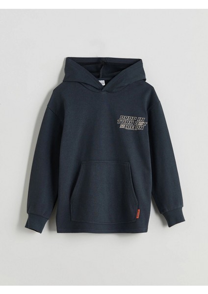 Lcw Kids Antrasit Kapüşonlu Erkek Çocuk Sweatshirt