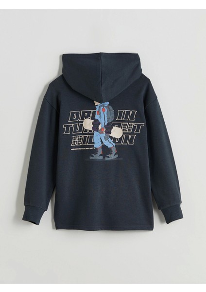 Lcw Kids Antrasit Kapüşonlu Erkek Çocuk Sweatshirt modelleri