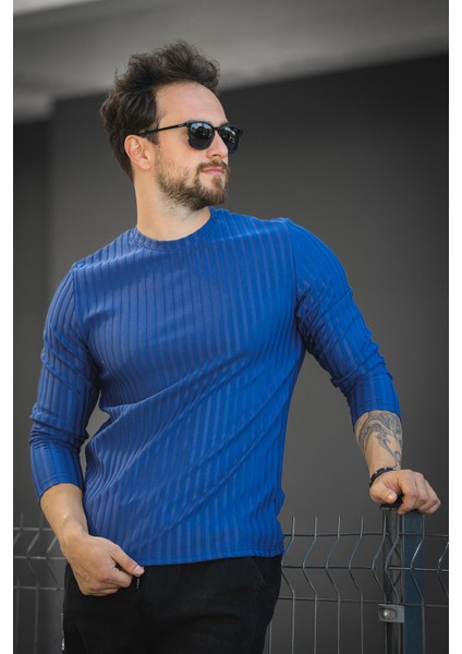 Jordao Fitilli Slim Fit Likralı Bisiklet Yaka Erkek Uzun Kol Tshirt fiyatları