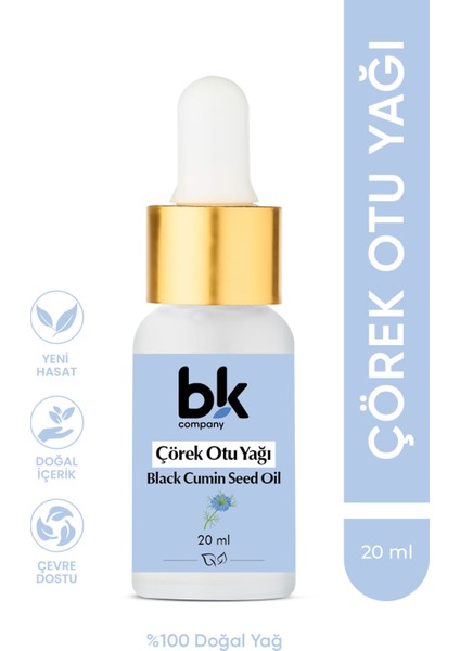 Çörek Otu Yağı %100 Saf - Derin Bağışıklık Gücü, Ciltten Arınma, Sac Canlandırıcı Serum 20 ml