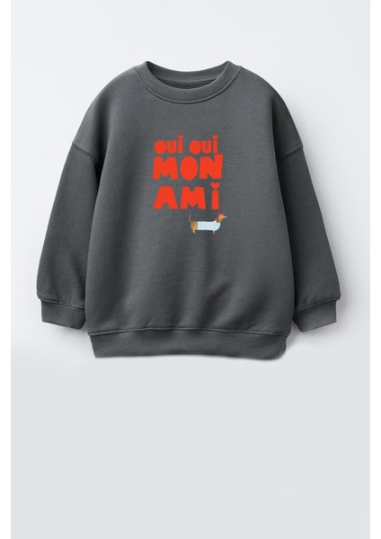 Kız Çocuk Baskılı 3 Iplik Kumaş Pamuklu Sweatshirt fiyatları