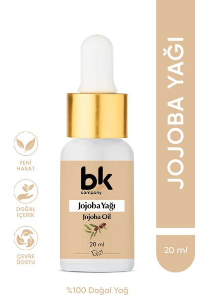 Jajoba Yağı %100 Saf - Doğal Nem Bariyeri, Cilt Dengeleyici Serum 20 ml