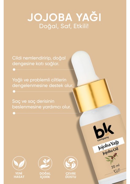 Jajoba Yağı %100 Saf - Doğal Nem Bariyeri, Cilt Dengeleyici Serum 20 ml fiyatları