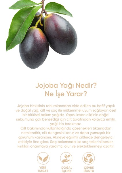 Jajoba Yağı %100 Saf - Doğal Nem Bariyeri, Cilt Dengeleyici Serum 20 ml indirimleri