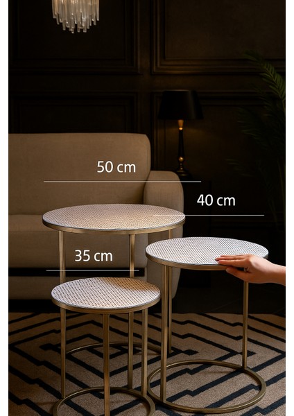 Hasır Pvc 3 Lü Sehpa Örtüsü Takımı Kolay Temizlenebilir Şık ve Zarif Salon Dekorasyon Ürünü Çeyizlik fiyatları