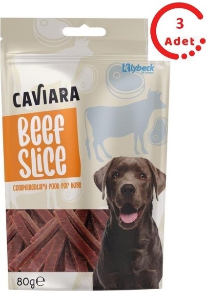 Kurutulmuş Sığır Dilimleri Köpek Ödülü 80 gr x 3 Adet