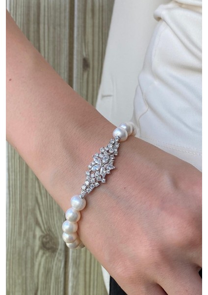 BIRINCI1926 925 Ayar Gümüş Bayançiçek Taşlı Inci Bileklik fiyatları