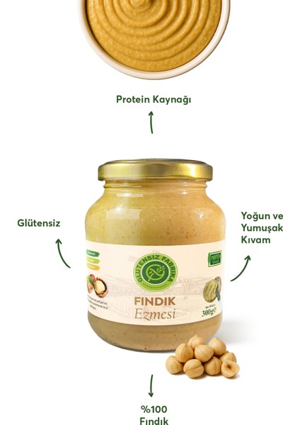Glütensiz %100 Fındık Ezmesi 300 g modelleri