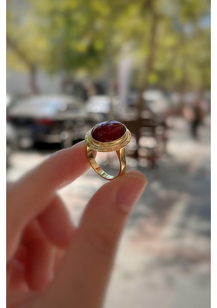 Gümüş Akik Taşlı Yüzük HS12E12