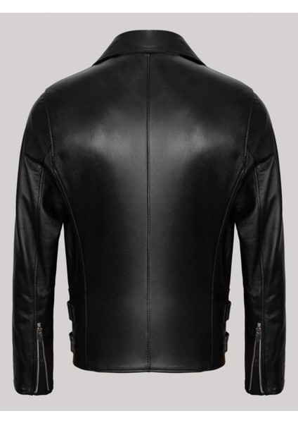 Hakiki Kuzu Derisi Siyah Erkek Deri Mont Yandan Fermuarlı Beli Kemerli Deri Ceket fiyatları