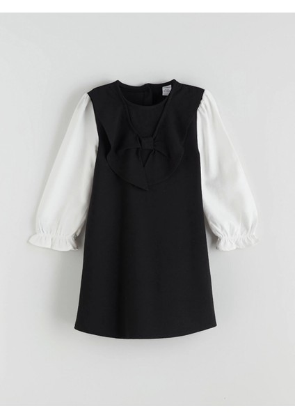 Lcw Kids Siyah Bisiklet Yaka Kız Çocuk Elbise