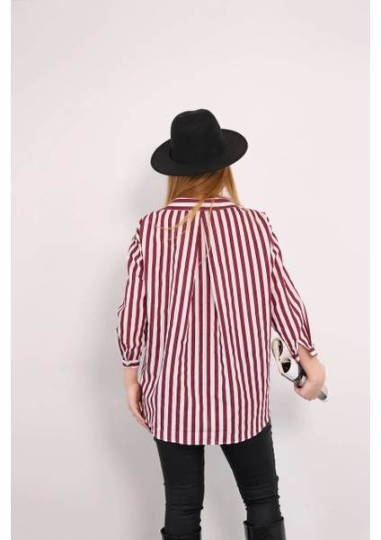 Çizgili Gömlek Bordo fiyatları