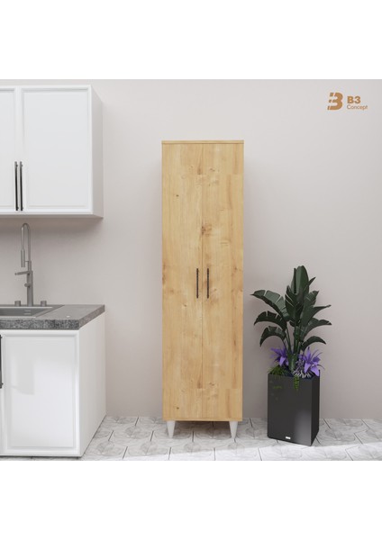 B3CONCEPT 2 Kapaklı 5 Raflı Kaliteli Çok Amaçlı Dolap - Kolay Kurulum - Mutfak Balkon Banyo Erzak Kiler Dolabı fırsatları