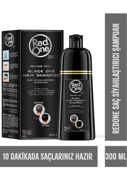Red One Siyah Saç Şampuanı Besleyici Parabensiz Formül 300 ml Tüm Saç Tipleri İçin