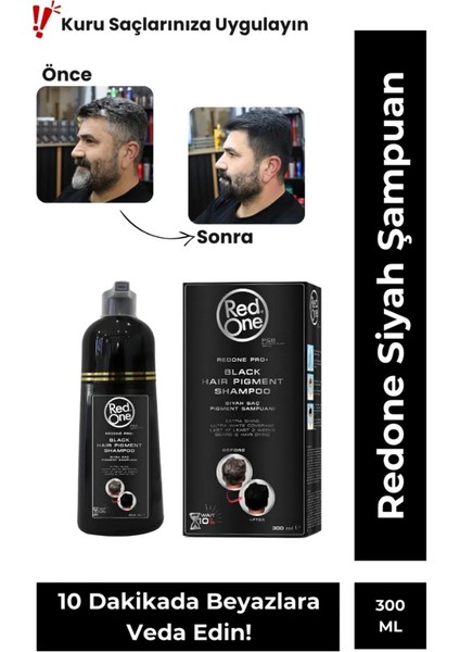 Red One Siyah Saç Şampuanı Besleyici Parabensiz Formül 300 ml Tüm Saç Tipleri İçin fırsatları